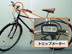 走行距離計（トリップメーター）をつけた自転車